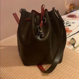 ZARA bucket bag red and black